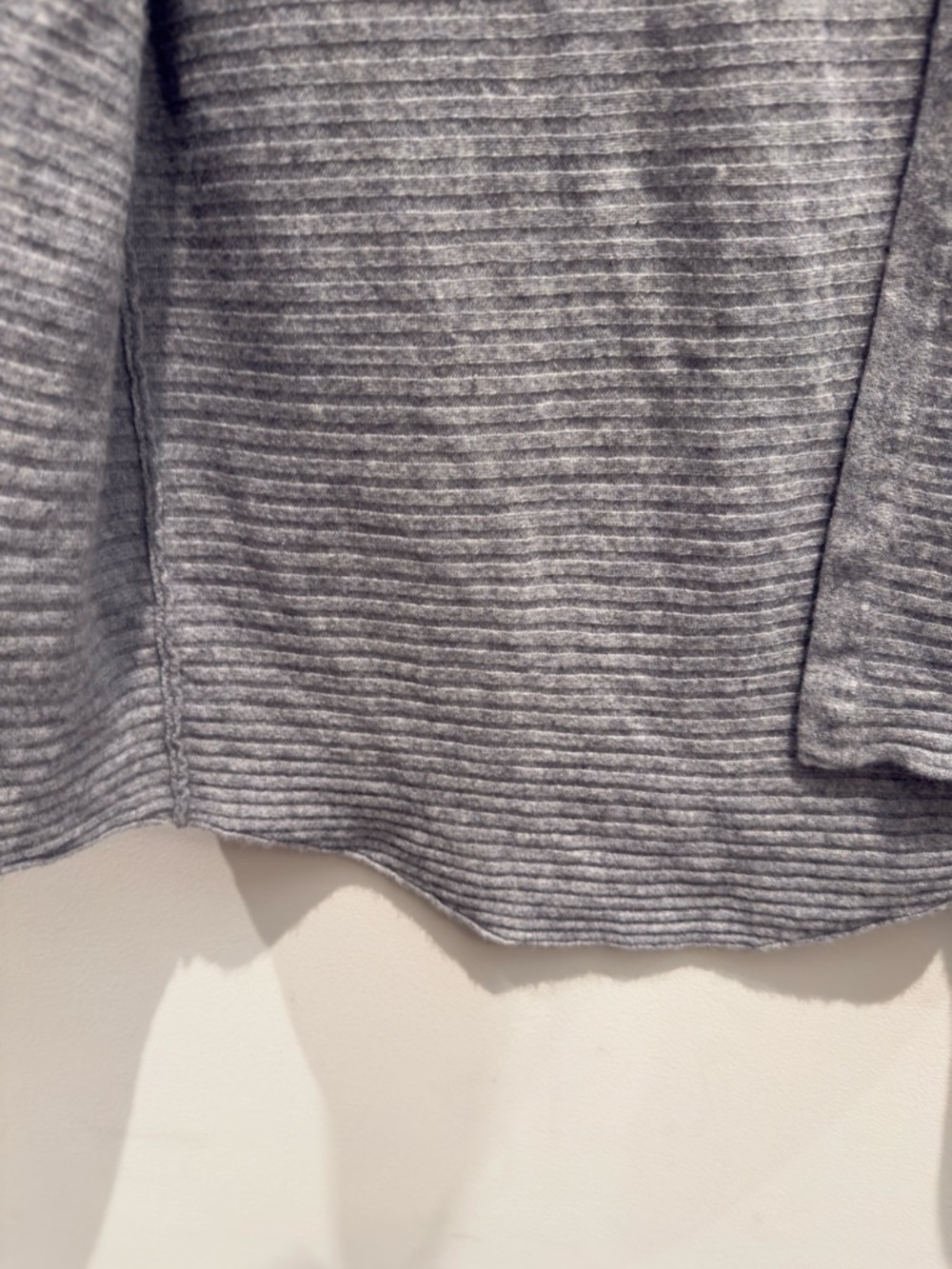 Griffen - Light Gray Open-Front Ribbed 100% Cashmere Cardigan Size M Women’s - Picture 5 of 5